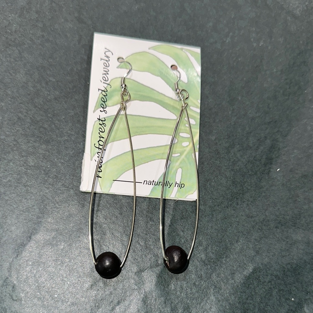 Stunning Silver And Brown Earrings
